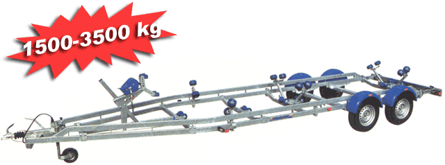 Fogelsta b&aring;ttrailer upp till 3.5 ton totalvikt.